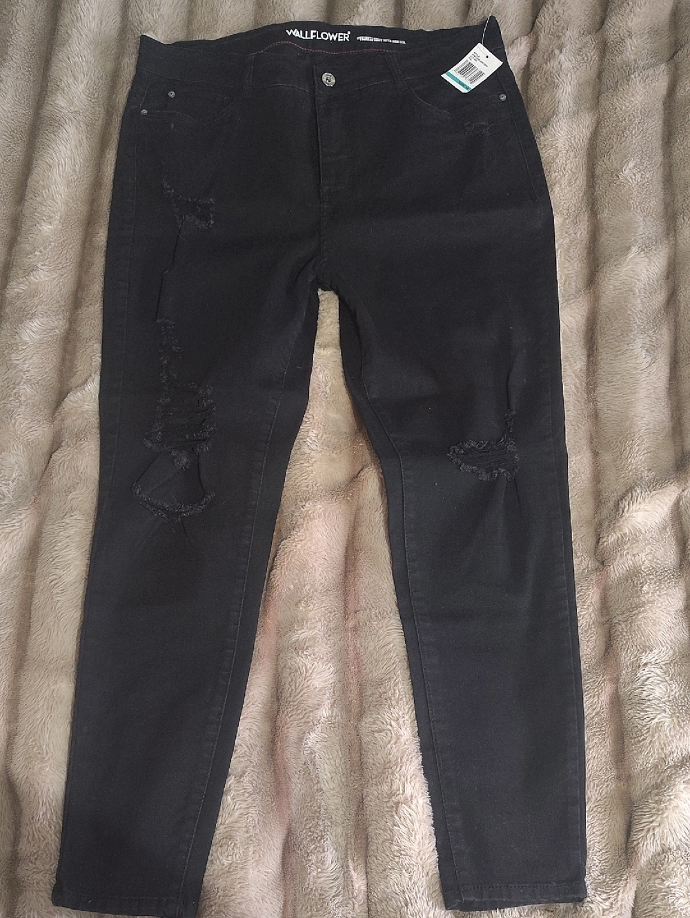 Wallflower Black Ripped Skinny Jeans